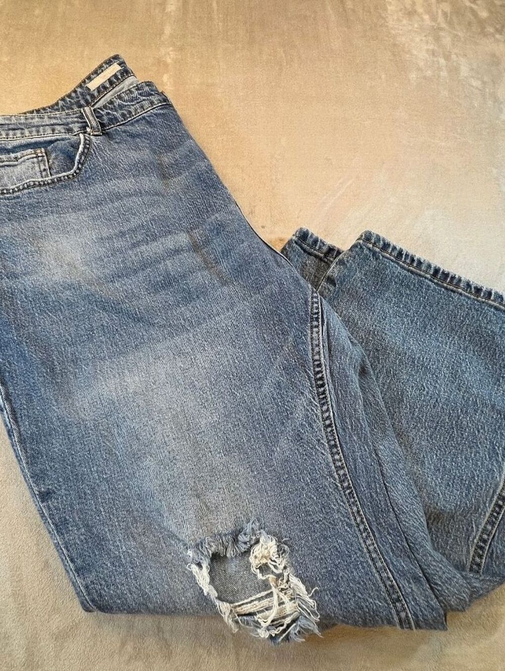 Pilcro Anthropologie Jeans Womens 20W Wide Leg Cropped Distressed Ripped Denim - Picture 9 of 11